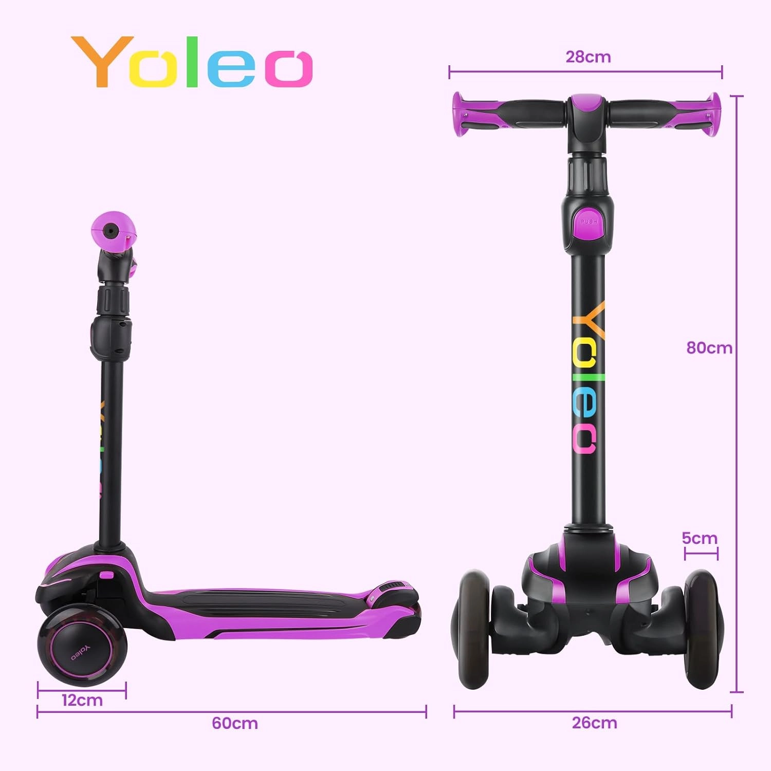 YOLEO 3 kerekű gyerek roller kép 3