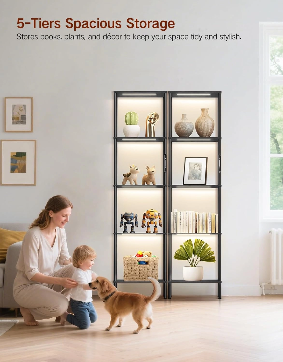 Intelligens LED-megvilágítású dizájn polcrendszer kép 6