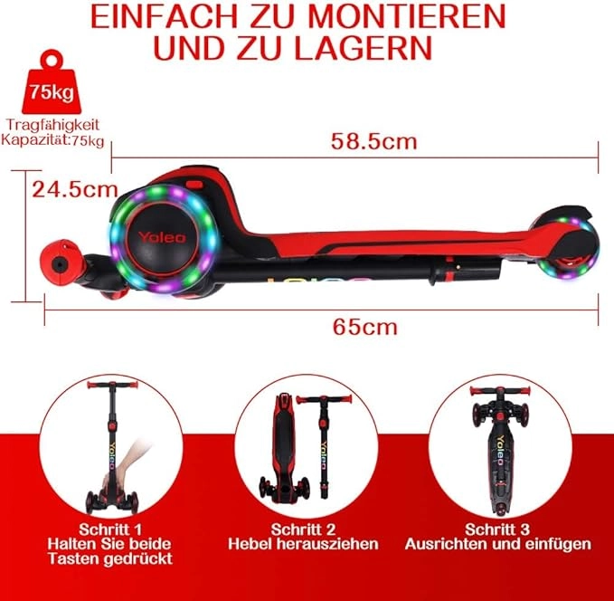 Yoleo 3-kerekű Gyerek Roller kép 2