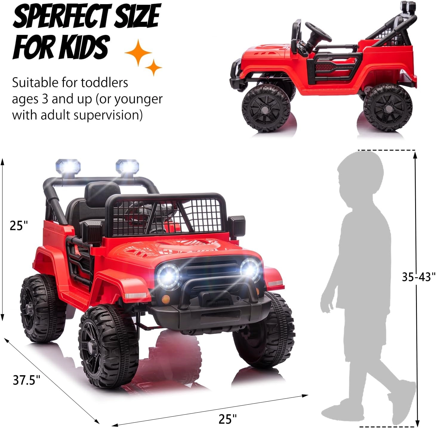 JOYMOR 12V Elektromos gyermek terpjáró kép 2