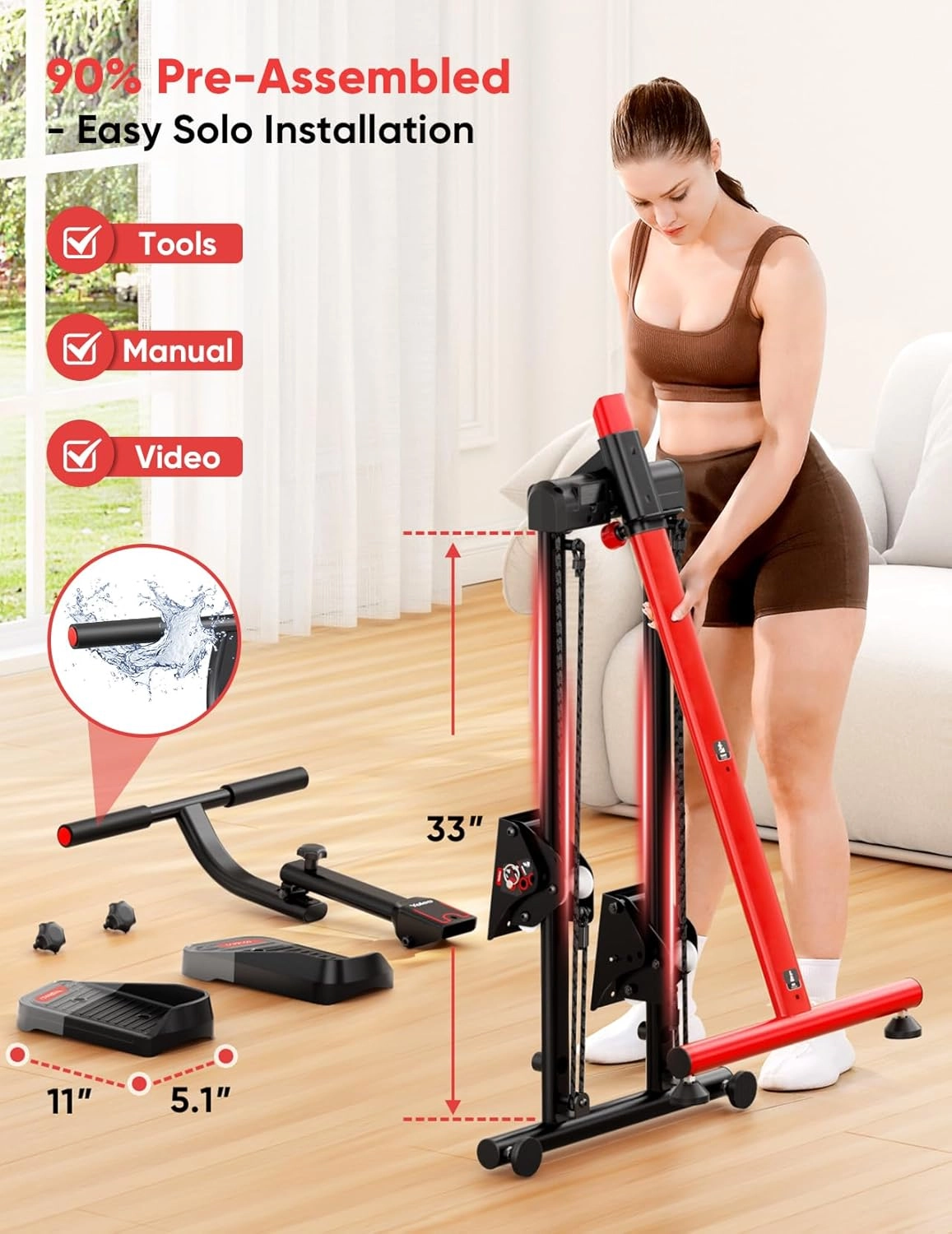 Yoleo 3-in-1 multifunkciós lépcsőző és fitneszgép kép 2