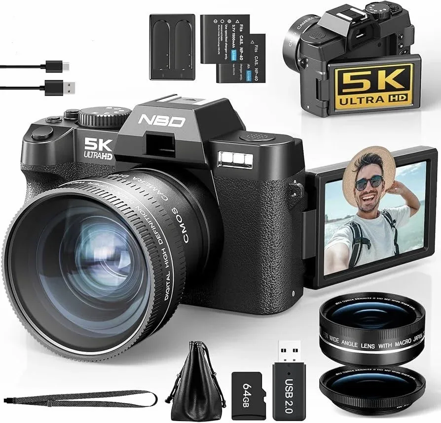 NBD 5K Ultra HD digitális fényképezőgép szett tartozékokkal